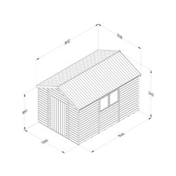 Forest Timberdale 8' 6" x 12' (Nominal) Apex Tongue & Groove Timber Shed with Assembly