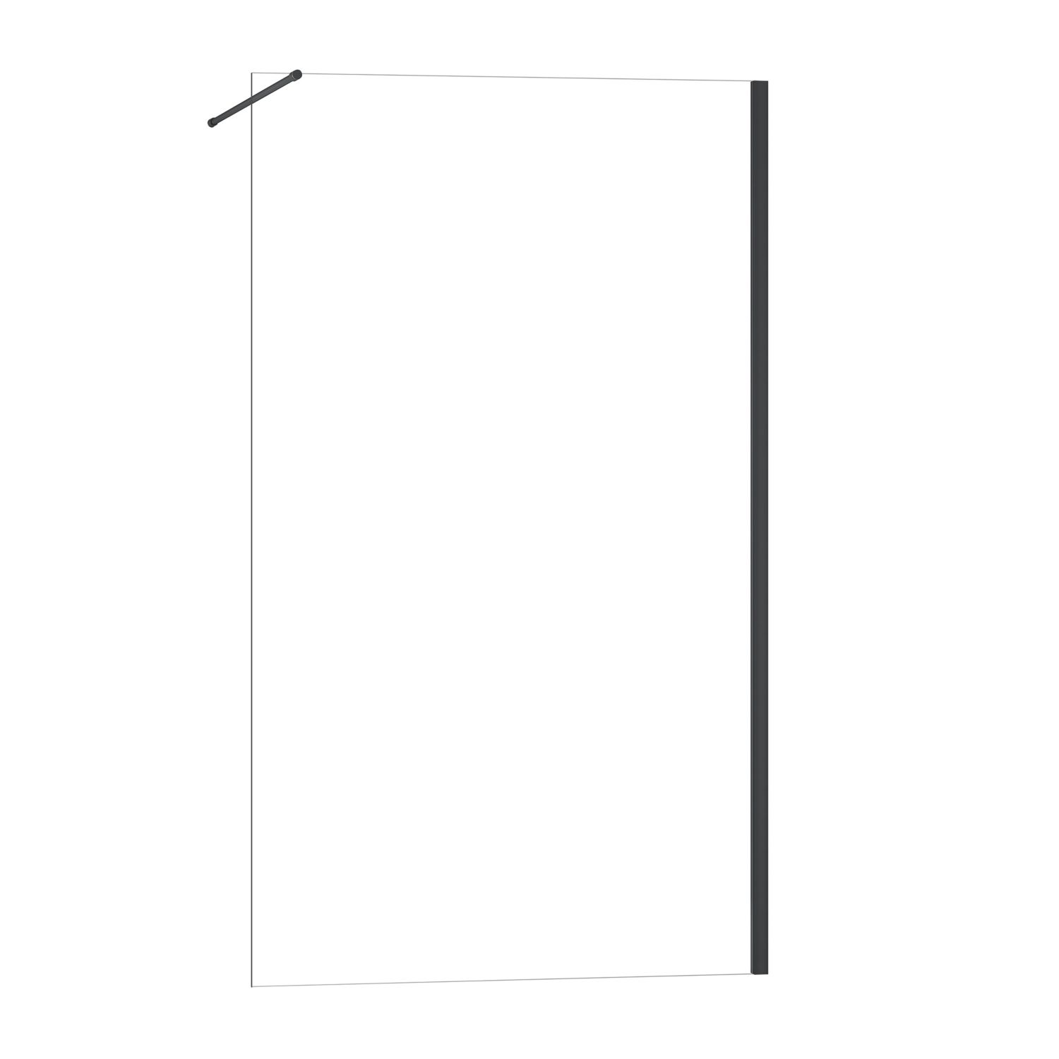 Triton Neo Frameless Showerwall Black 900mm x 2000mm (287TK)