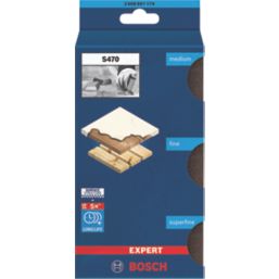 Bosch  Superfine/Fine/Medium Grit Multi-Material Hand Sanding Sponges 69mm x 97mm 3 Piece Set