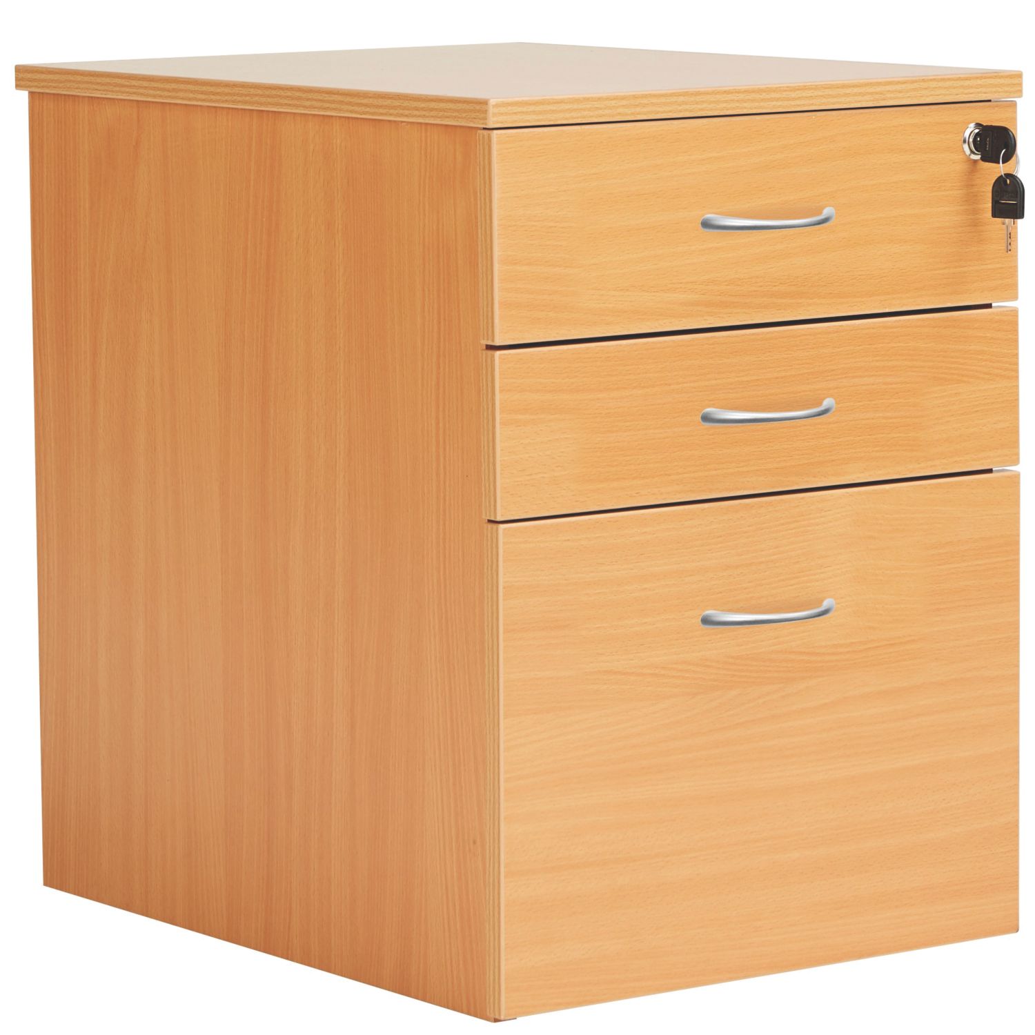TC Group 3-Drawer Mobile Desk Pedestal Beech 404mm x 500mm x 636mm (287TT)