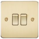 Knightsbridge  10AX 2-Gang 2-Way Light Switch  Brushed Brass