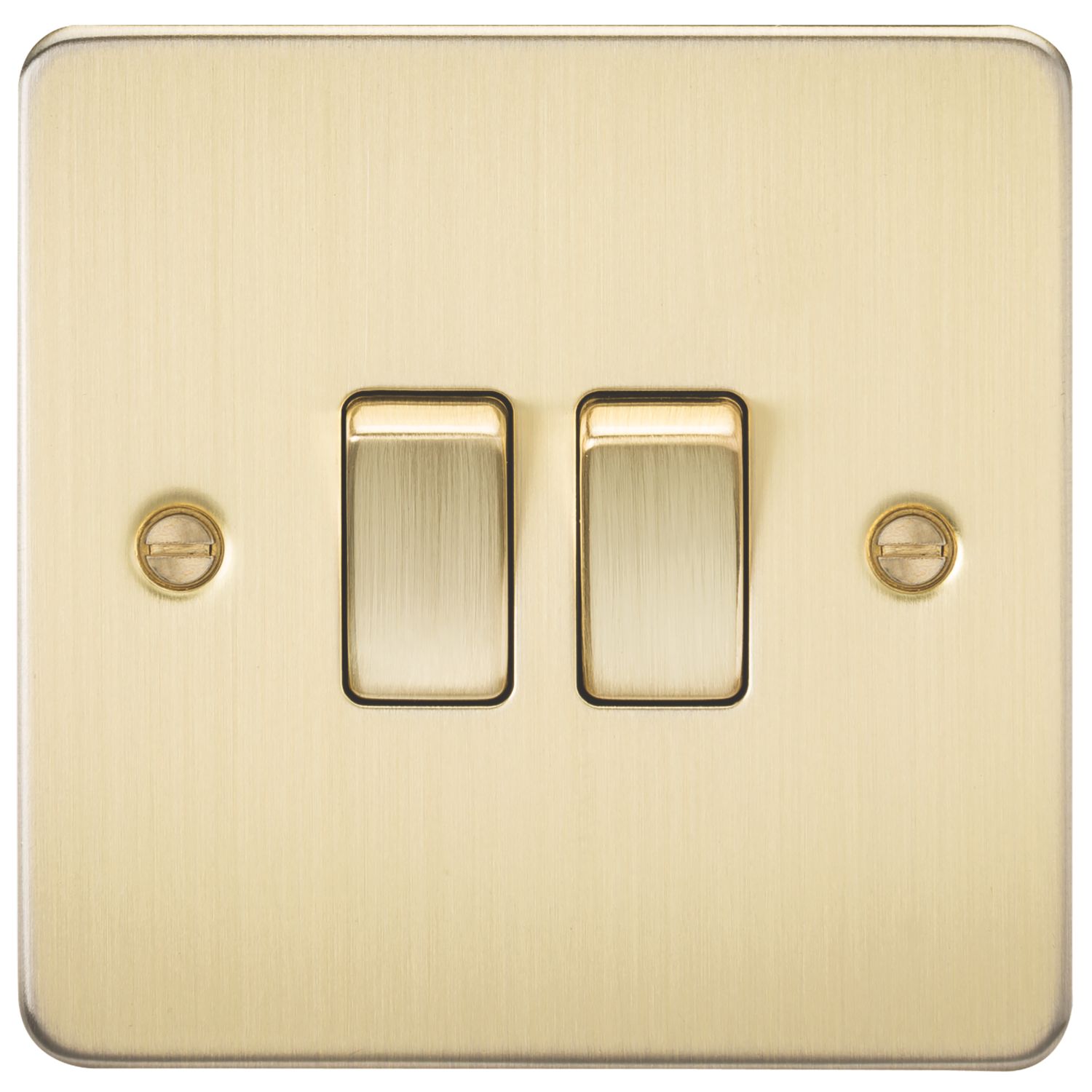 Knightsbridge 10AX 2-Gang 2-Way Light Switch Brushed Brass (287TY)