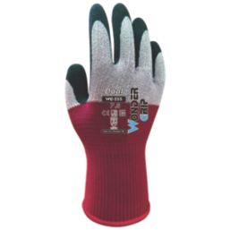 Wonder Grip WG-355 Dual  General Handling Gloves Maroon/Grey Small