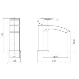 ETAL Spear Brushed Brass 184mm Standard Lever Mono Basin Mixer Tap