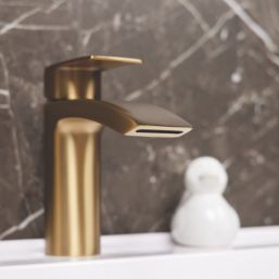 ETAL Spear Brushed Brass 184mm Standard Lever Mono Basin Mixer Tap