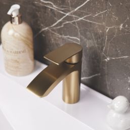 ETAL Spear Brushed Brass 184mm Standard Lever Mono Basin Mixer Tap