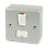MK Metalclad Plus 13A Switched Metal Clad Fused Spur  Aluminium with White Inserts