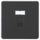 Knightsbridge SFC6MB 1-Gang RJ45 Matt Black with Colour-Matched Inserts