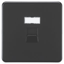Knightsbridge SFC6MB 1-Gang RJ45 Matt Black with Colour-Matched Inserts