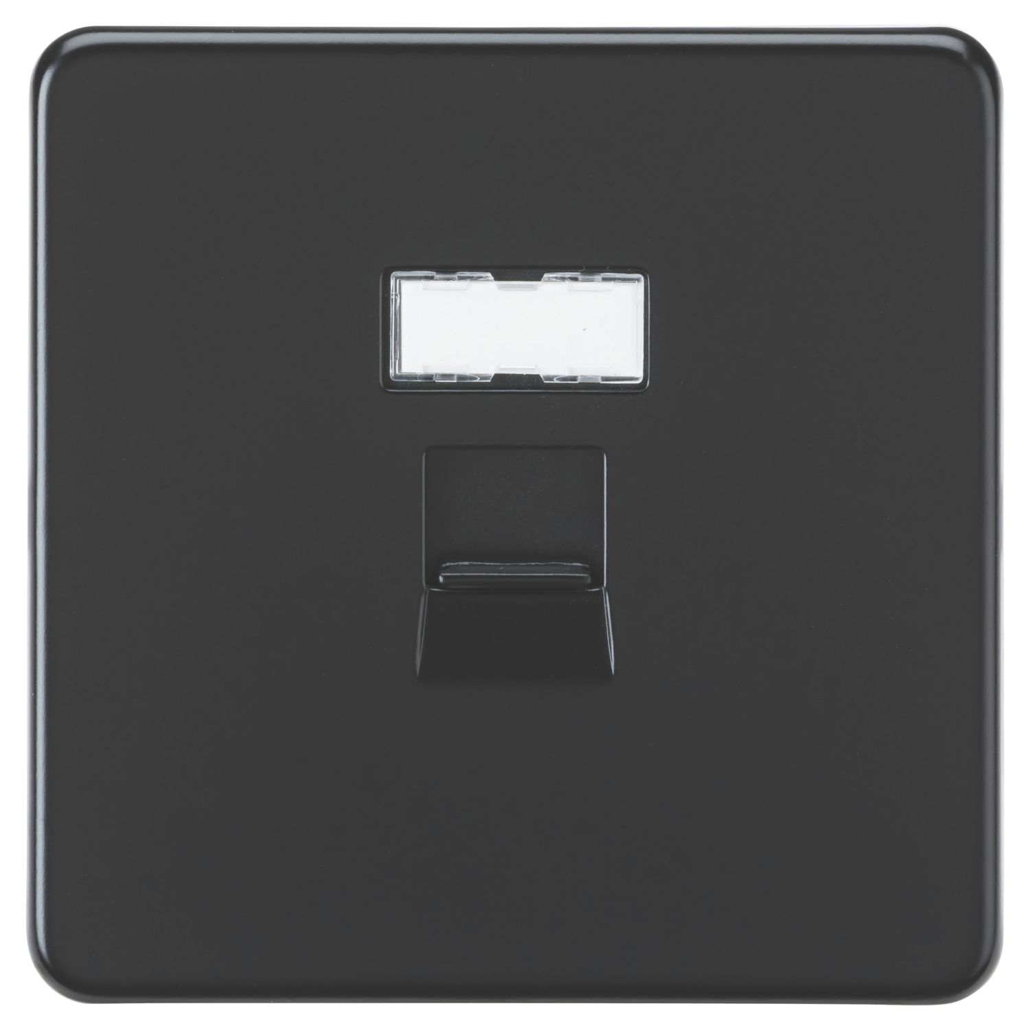 Knightsbridge SFC6MB 1-Gang RJ45 Matt Black with Colour-Matched Inserts (288AM)
