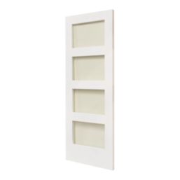 4-Clear Light Primed White Wooden Shaker Internal Door 2040mm x 826mm