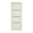 4-Clear Light Primed White Wooden Shaker Internal Door 2040mm x 826mm