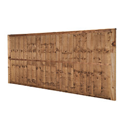 Forest Vertical Board Closeboard  Garden Fencing Panel Dark Brown 6' x 3' Pack of 5