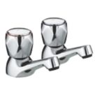 Bristan Club Chrome 65mm Deck Mounted Round Head 2 Tap Holes Basin Pillar Tap