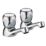 Bristan Club Chrome 65mm Deck Mounted Round Head 2 Tap Holes Basin Pillar Tap