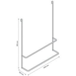 Elland Hanging Towel Rail Black 600mm x 122mm x 810mm