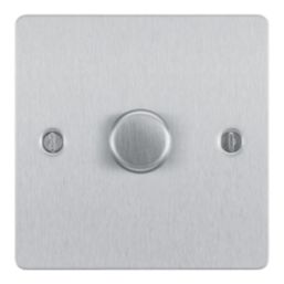LAP  1-Gang 2-Way LED Dimmer Switch  Brushed Steel with Colour-Matched Inserts