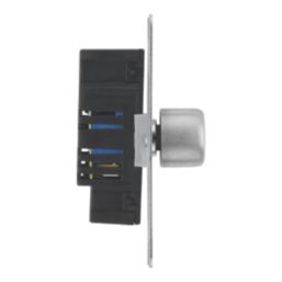 LAP  1-Gang 2-Way LED Dimmer Switch  Brushed Steel with Colour-Matched Inserts