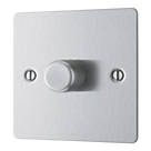 LAP  1-Gang 2-Way LED Dimmer Switch  Brushed Steel with Colour-Matched Inserts