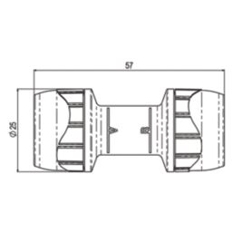 PolyPlumb Enhanced  Plastic Push-Fit Equal Straight Coupler 10mm