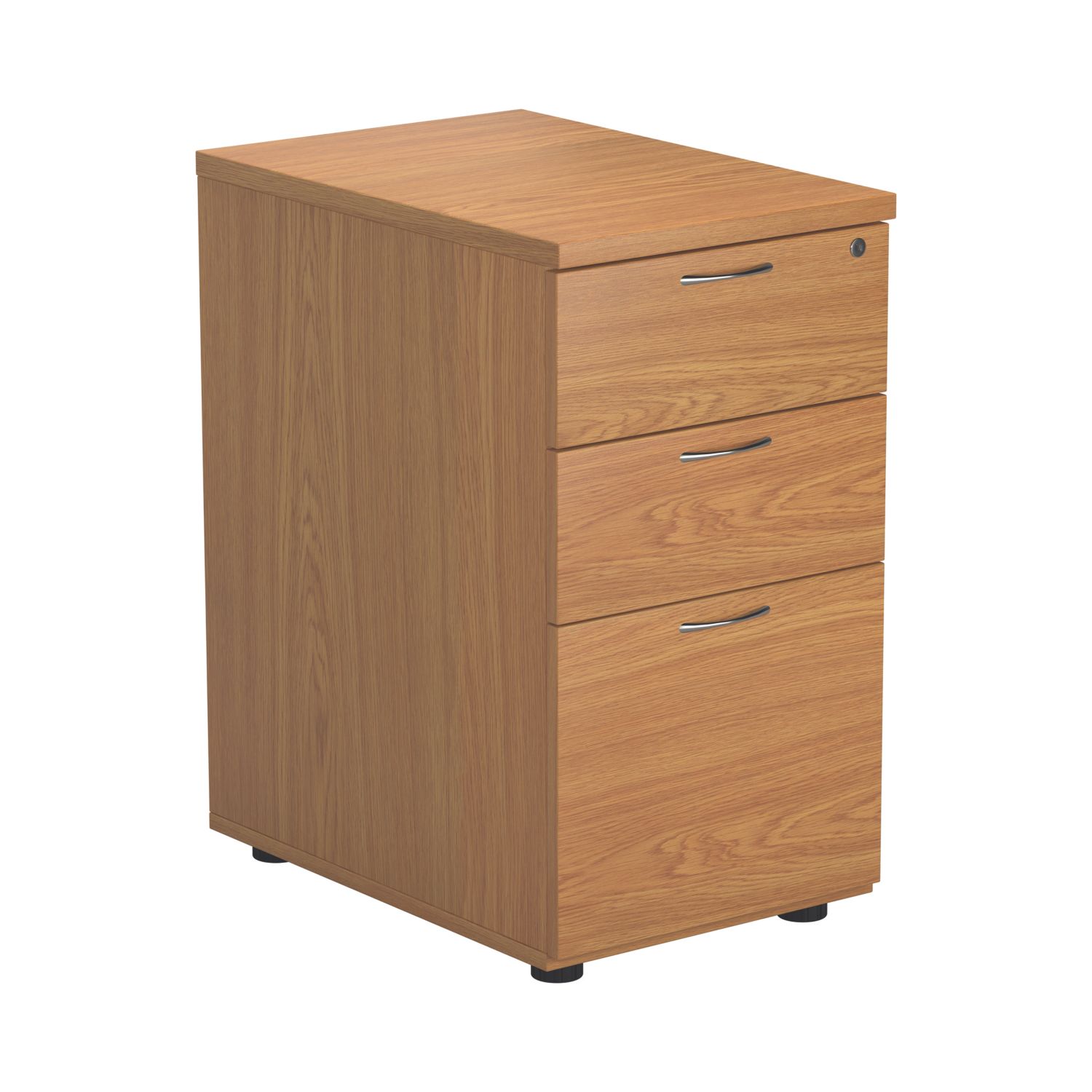 TC Group Essentials 3-Drawer Desk Pedestal Nova Oak 404mm x 800mm x 730mm (288TT)