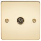 Knightsbridge  1-Gang Coaxial TV Socket Polished Brass