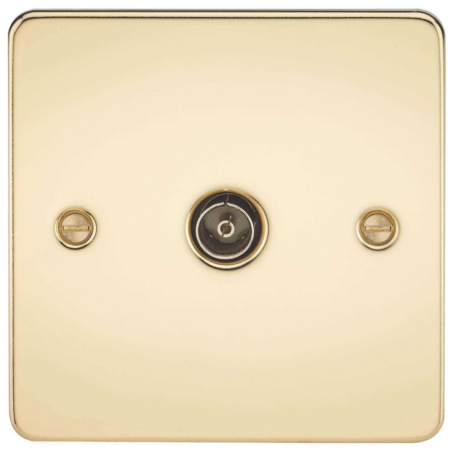 Knightsbridge 1-Gang Coaxial TV Socket Polished Brass (288TY)