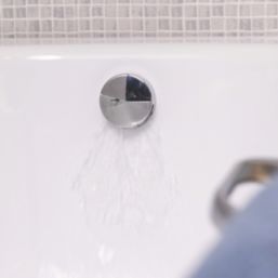 ETAL Freeflow Chrome Round Head Bath Overflow Filler Tap  With Clicker Waste