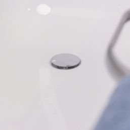 ETAL Freeflow Chrome Round Head Bath Overflow Filler Tap  With Clicker Waste