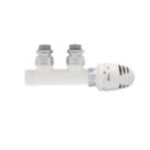 Ximax Design White 50mm Traditional Angled H Block Right Thermostatic Radiator Valve Head & Body