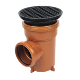FloPlast Push-Fit Single Socket Round Grid Bottle Gully 110mm
