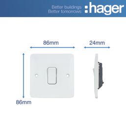 Hager Sollysta WMPS12  10AX 1-Gang 2-Way Light Switch  White