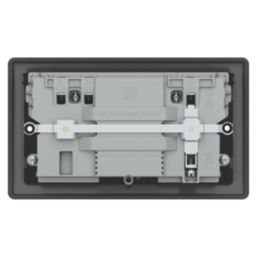 British General Nexus Metal 13A 2-Gang SP Switched Socket + 3.25A 65W 2-Outlet Type C USB Charger Matt Black with Black Inserts