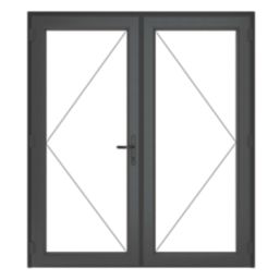 Crystal  Anthracite Grey Double-Glazed uPVC French Door Set 2090mm x 1790mm