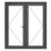 Crystal  Anthracite Grey Double-Glazed uPVC French Door Set 2090mm x 1790mm
