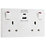 British General 800 Series 13A 2-Gang SP Switched Socket + 3A 2-Outlet Type A & C USB Charger White