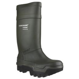 Dunlop Purofort Thermo+   Safety Wellies Green Size 5