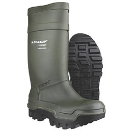 Dunlop Purofort Thermo+   Safety Wellies Green Size 5
