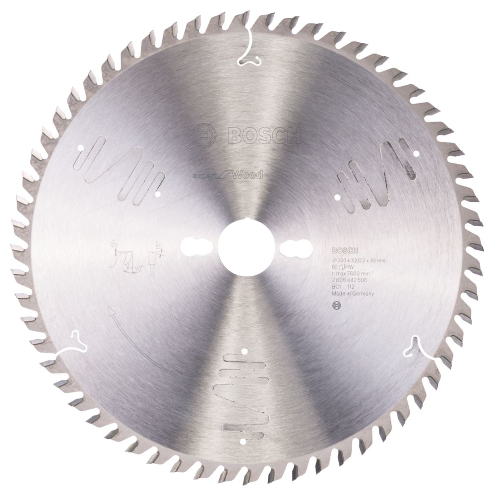 Bosch Expert Wood Circular Saw Blade 250mm x 30mm 60T Screwfix