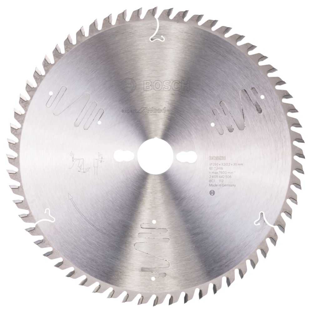 Bosch Expert Wood Circular Saw Blade 250mm x 30mm 60T - Screwfix