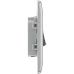 British General Nexus Metal 20A 16AX 1-Gang 2-Way Light Switch  Brushed Steel