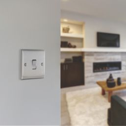 British General Nexus Metal 20A 16AX 1-Gang 2-Way Light Switch  Brushed Steel