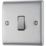 British General Nexus Metal 20A 16AX 1-Gang 2-Way Light Switch  Brushed Steel