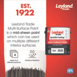 Leyland Trade 2.5Ltr Brilliant White Eggshell Emulsion Multi Surface Paint