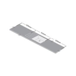 Metis  Light Grey Kitchen Worktop with 1 Bowl Stainless Steel Sink 3050mm x 620mm x 15mm