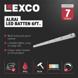 Lexco Alrai Single 6ft LED CCT Batten 70W 4900-9800lm 220-240V