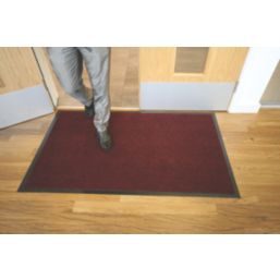 COBA Vyna-Plush Entrance Mat Black/Red 1.8m x 1.2m x 7mm