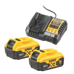 DEWALT DCK246P2T-GB 18V 2 x 5.0Ah Li-Ion XR Brushless Cordless Nailer Twin Pack