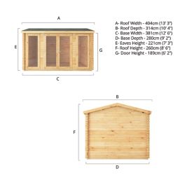 Mercia Home Office Director 12' 6" x 9' (Nominal) Apex Timber Log Cabin