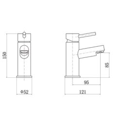 ETAL Juke Matt Black 150mm Cloakroom Lever Mono Basin Mixer Tap